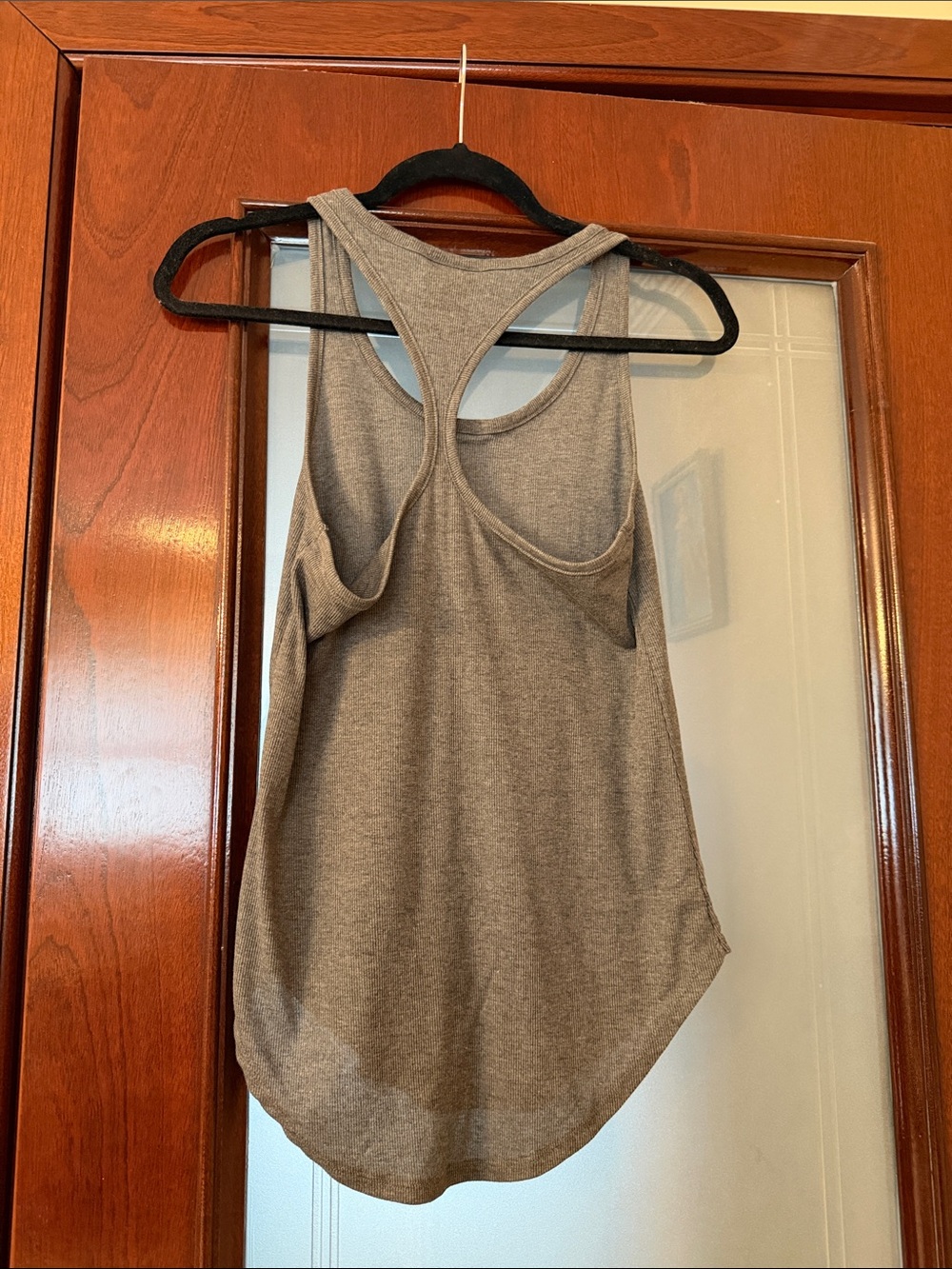 PINK Victoria's Secret Gray Racerback Tank with White Logo - Picture 2 of 2
